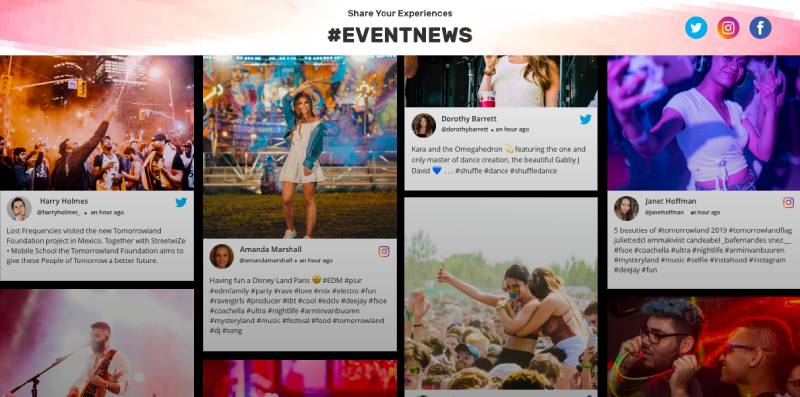 social wall for events